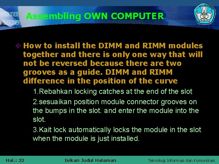 Assembling OWN COMPUTER v How to install the DIMM and RIMM modules together and