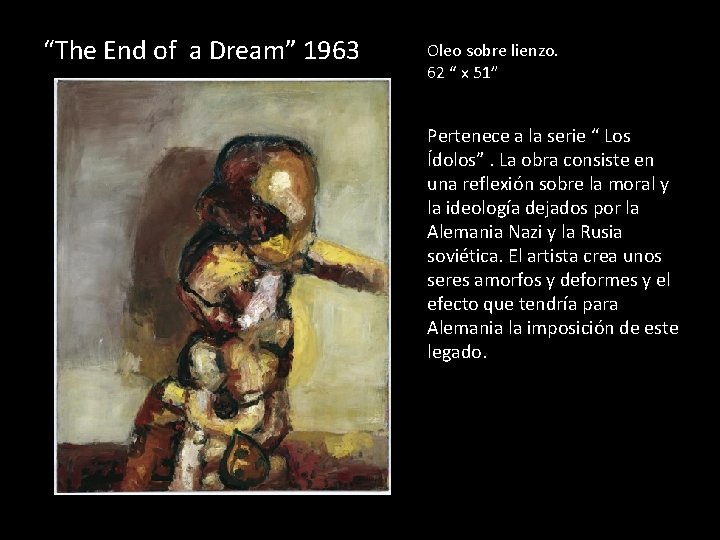 “The End of a Dream” 1963 Oleo sobre lienzo. 62 “ x 51” Pertenece