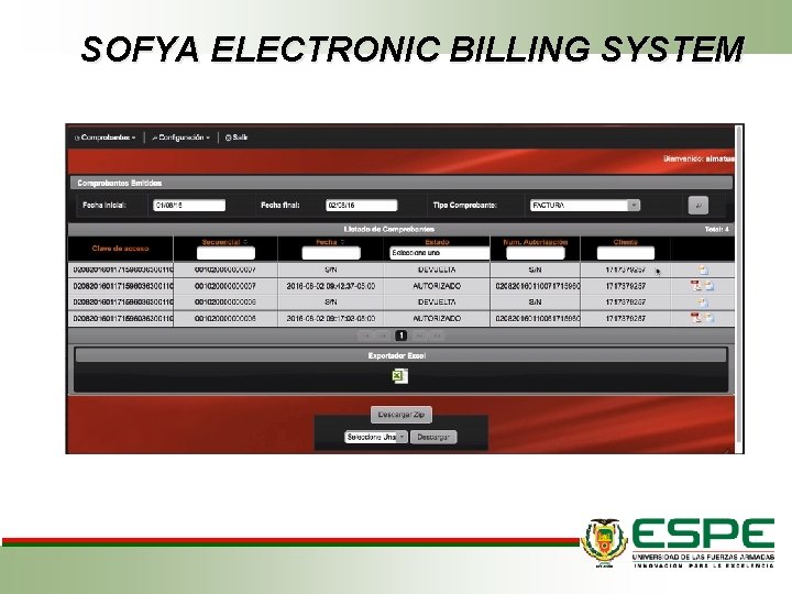 SOFYA ELECTRONIC BILLING SYSTEM 