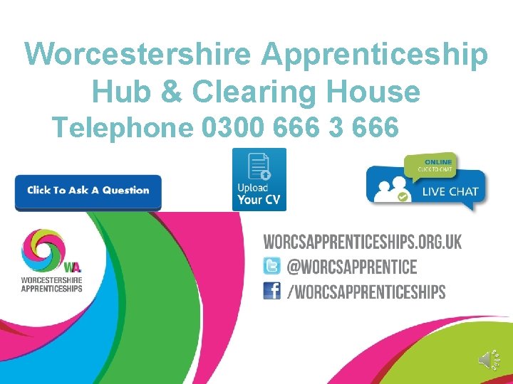 Worcestershire Apprenticeship Hub & Clearing House Telephone 0300 666 3 666 