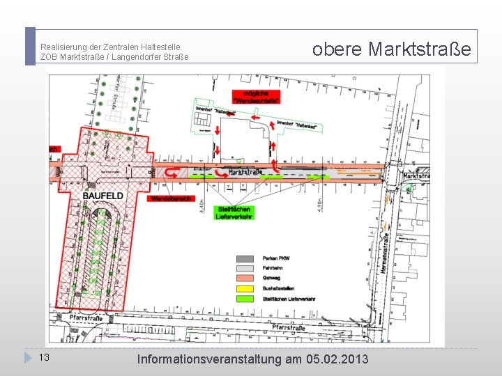 Realisierung der Zentralen Haltestelle ZOB Marktstraße / Langendorfer Straße 13 obere Marktstraße Informationsveranstaltung am