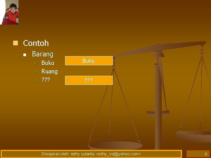 n Contoh n Barang n n n Buku Ruang ? ? ? Buku ? n Contoh n Barang n n n Buku Ruang ? ? ? Buku ?