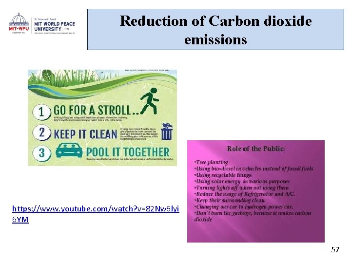 Reduction of Carbon dioxide emissions https: //www. youtube. com/watch? v=82 Nw 6 lyi 6