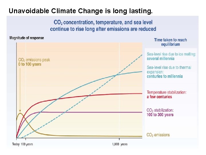 Unavoidable Climate Change is long lasting. 