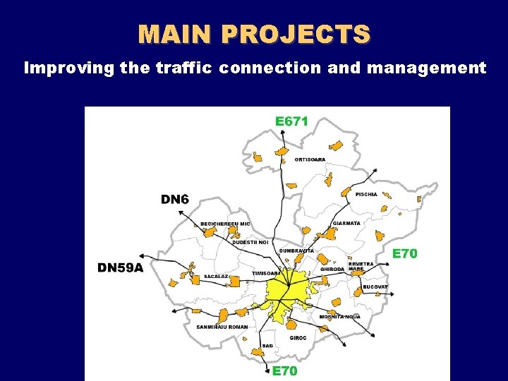 MAIN PROJECTS Improving the traffic connection and management 