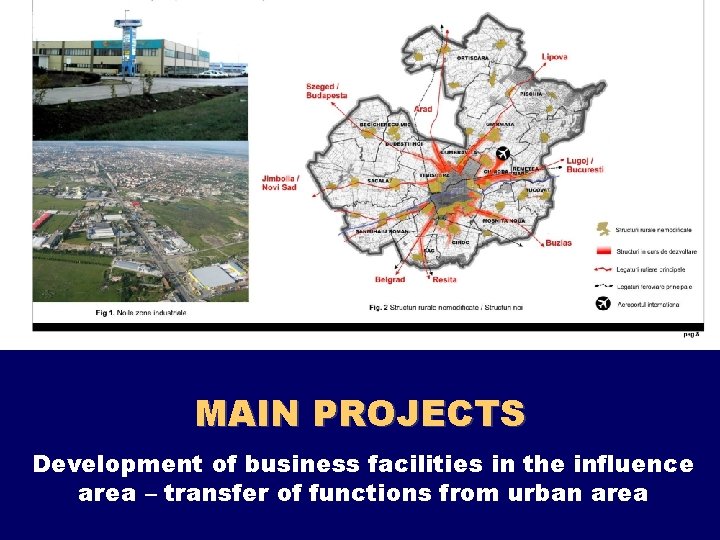 MAIN PROJECTS Development of business facilities in the influence area – transfer of functions
