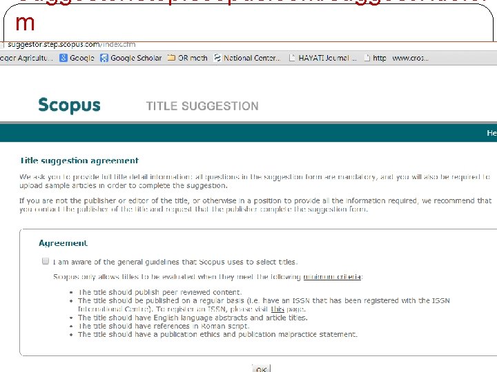 Suggestor. step. scopus. com/suggest. Title. cf m 