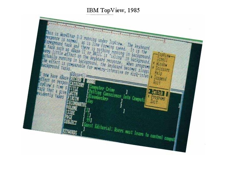 IBM Top. View, 1985 