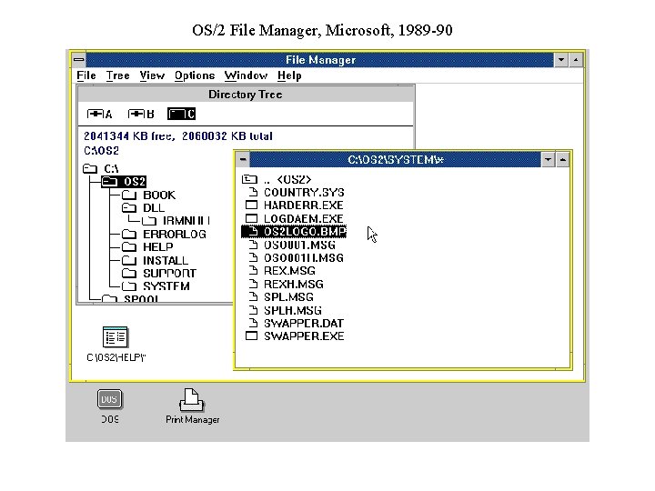 OS/2 File Manager, Microsoft, 1989 -90 