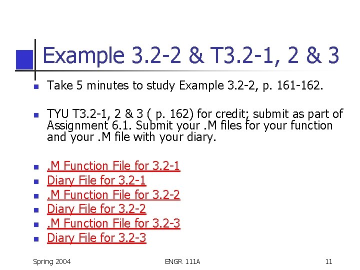 Example 3. 2 -2 & T 3. 2 -1, 2 & 3 n n Example 3. 2 -2 & T 3. 2 -1, 2 & 3 n n