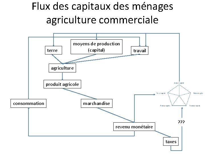 Flux des capitaux des ménages agriculture commerciale terre moyens de production (capital) travail agriculture