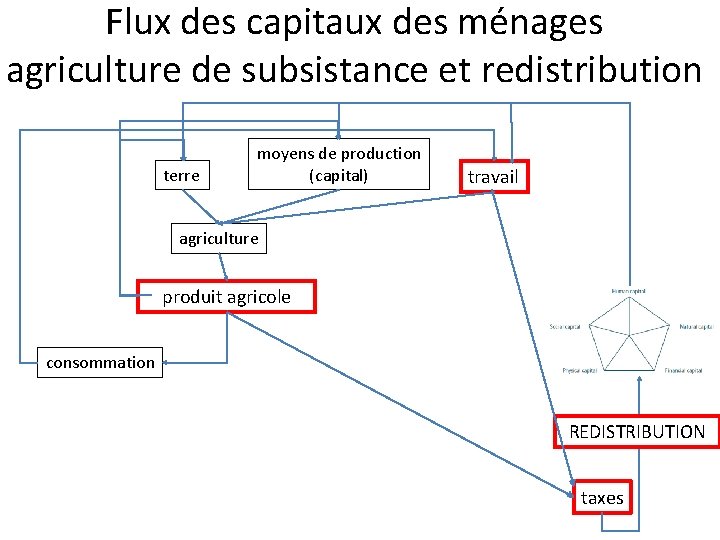 Flux des capitaux des ménages agriculture de subsistance et redistribution terre moyens de production