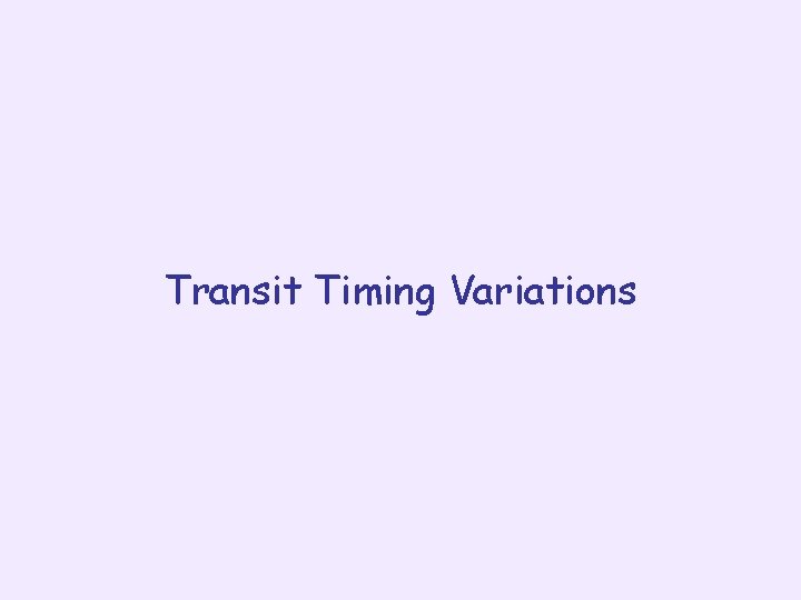 Transit Timing Variations 