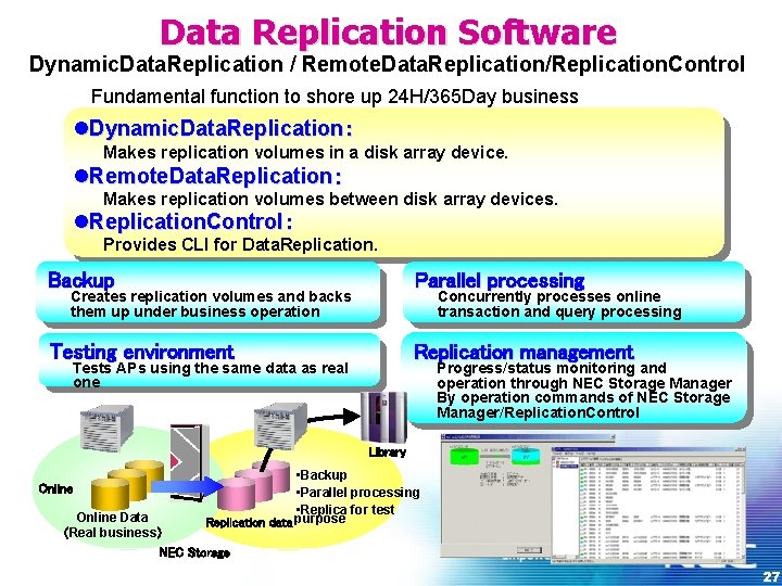 Data Replication Software Dynamic. Data. Replication / Remote. Data. Replication/Replication. Control Fundamental function to