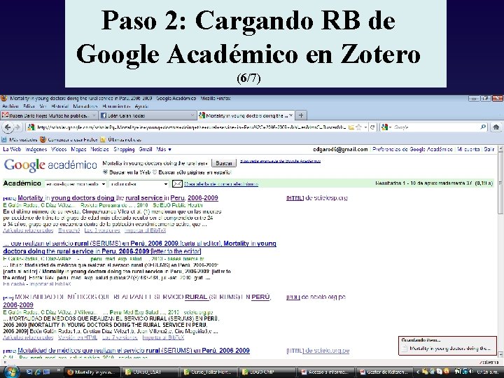 Paso 2: Cargando RB de Google Académico en Zotero (6/7) 