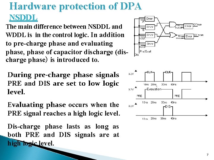 Hardware protection of DPA NSDDL The main difference between NSDDL and WDDL is in
