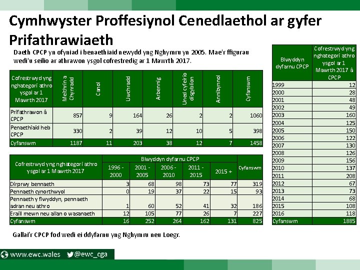 Cymhwyster Proffesiynol Cenedlaethol ar gyfer Prifathrawiaeth Prifathrawon â CPCP Penaethiaid heb CPCP Cyfanswm Annibynnol