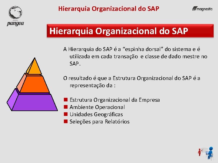 Hierarquia Organizacional do SAP A Hierarquia do SAP é a “espinha dorsal” do sistema