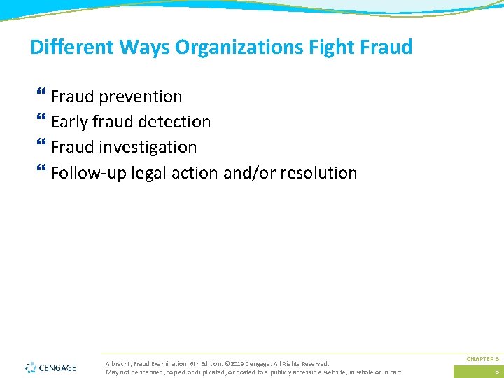 Different Ways Organizations Fight Fraud } Fraud prevention } Early fraud detection } Fraud