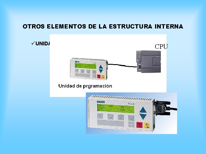 OTROS ELEMENTOS DE LA ESTRUCTURA INTERNA üUNIDAD DE PROGRAMACIÓN CPU 