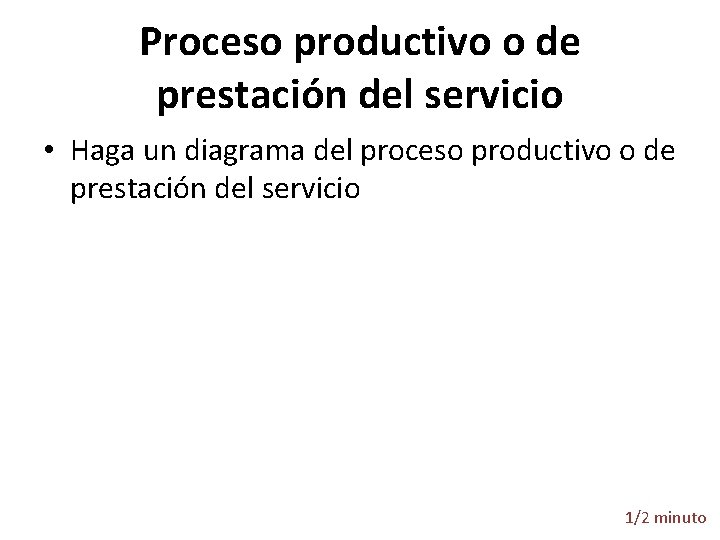 Proceso productivo o de prestación del servicio • Haga un diagrama del proceso productivo