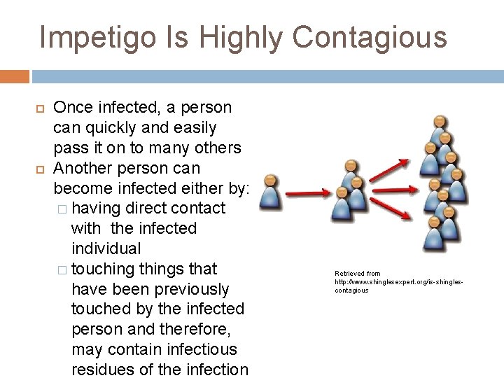 Impetigo Is Highly Contagious Once infected, a person can quickly and easily pass it