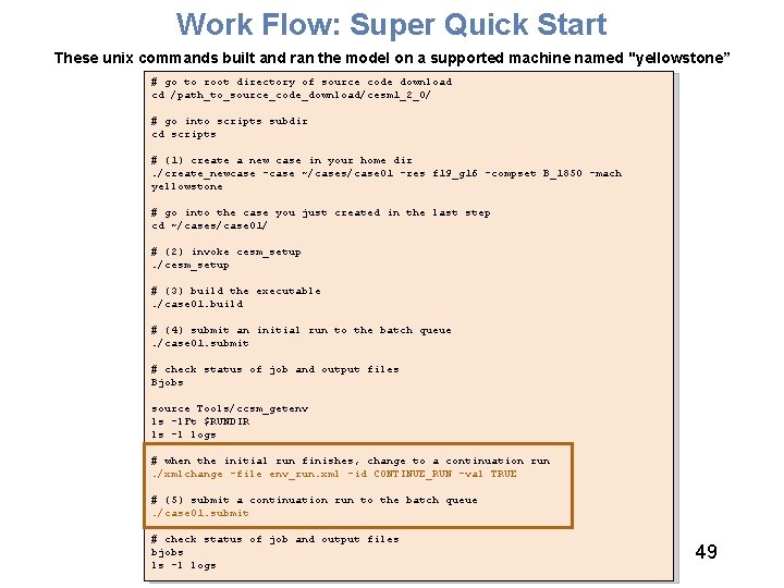 Work Flow: Super Quick Start These unix commands built and ran the model on