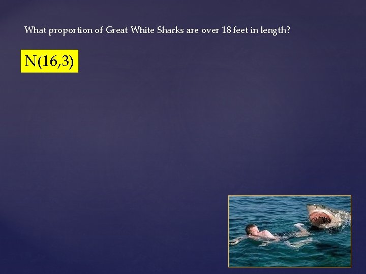 What proportion of Great White Sharks are over 18 feet in length? N(16, 3)