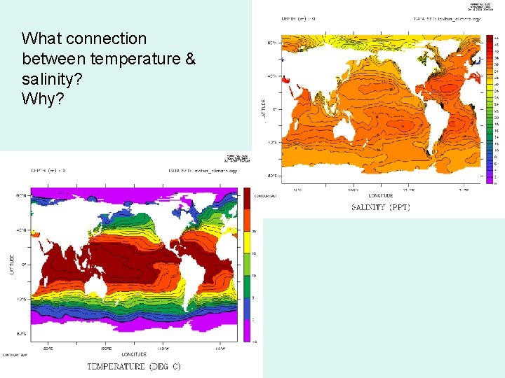 What connection between temperature & salinity? Why? 