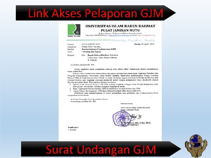 Link Akses Pelaporan GJM Surat Undangan GJM 