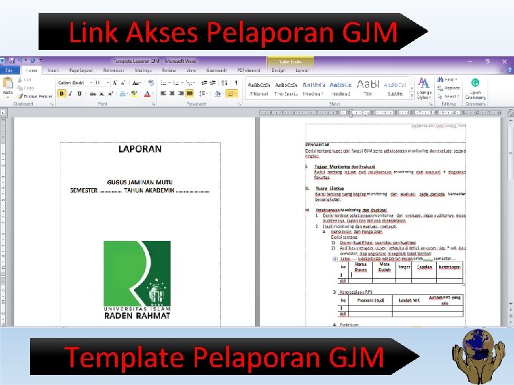 Link Akses Pelaporan GJM Template Pelaporan GJM 