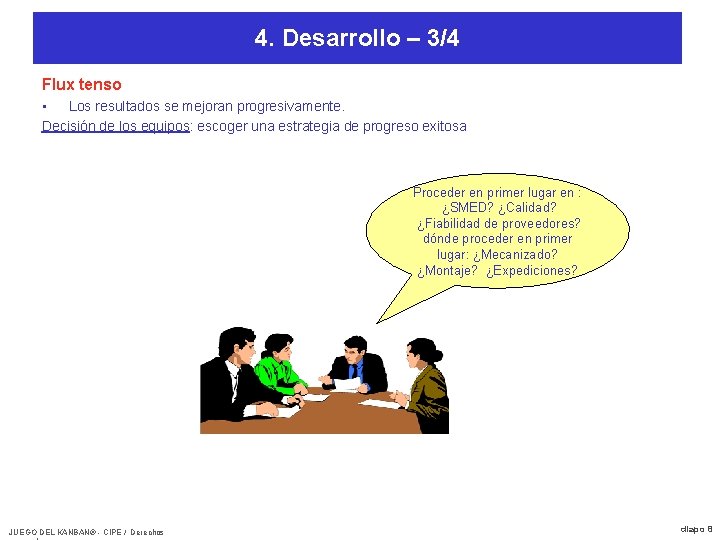 4. Desarrollo – 3/4 Flux tenso • Los resultados se mejoran progresivamente. Decisión de