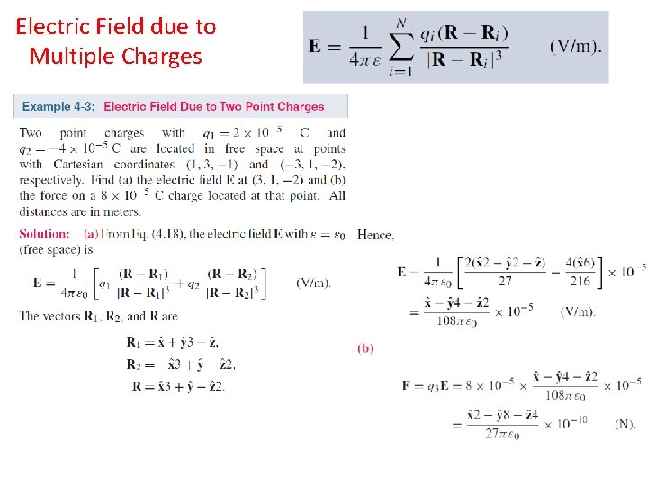 Electric Field due to Multiple Charges 