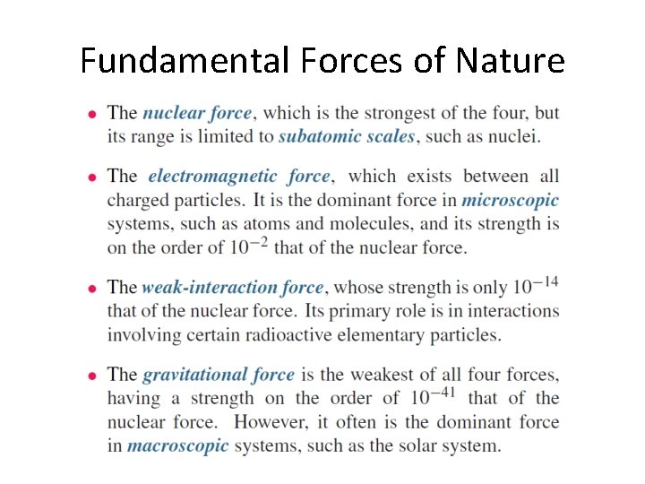Fundamental Forces of Nature 