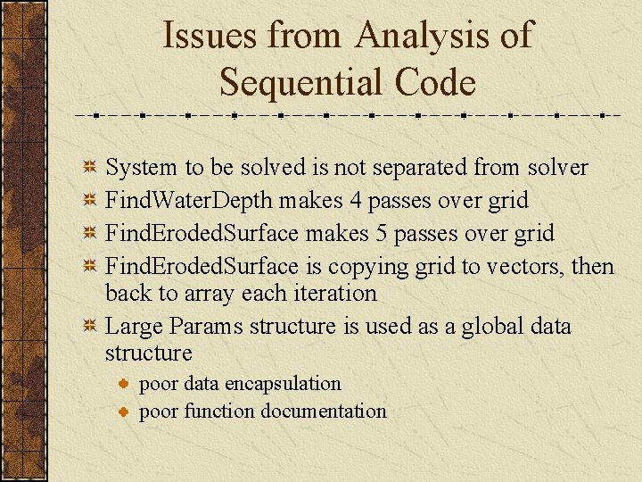 Issues from Analysis of Sequential Code System to be solved is not separated from