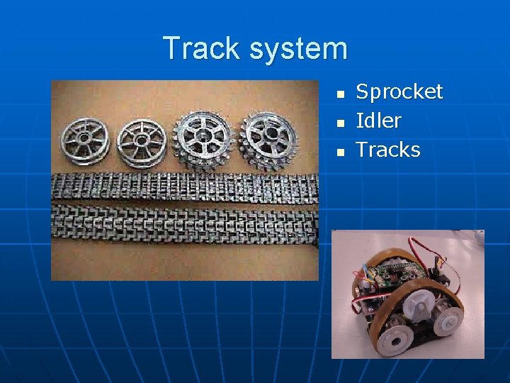 Track system n n n Sprocket Idler Tracks 