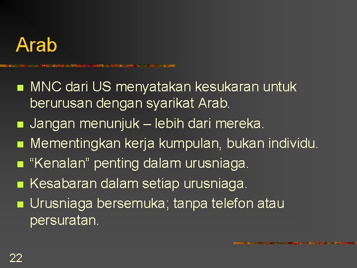 Arab n n n 22 MNC dari US menyatakan kesukaran untuk berurusan dengan syarikat