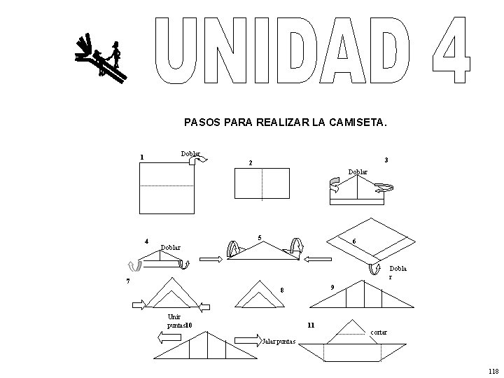 PASOS PARA REALIZAR LA CAMISETA. Doblar 1 3 2 Doblar 4 5 6 Doblar