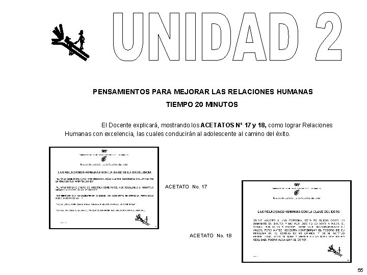 PENSAMIENTOS PARA MEJORAR LAS RELACIONES HUMANAS TIEMPO 20 MINUTOS El Docente explicará, mostrando los