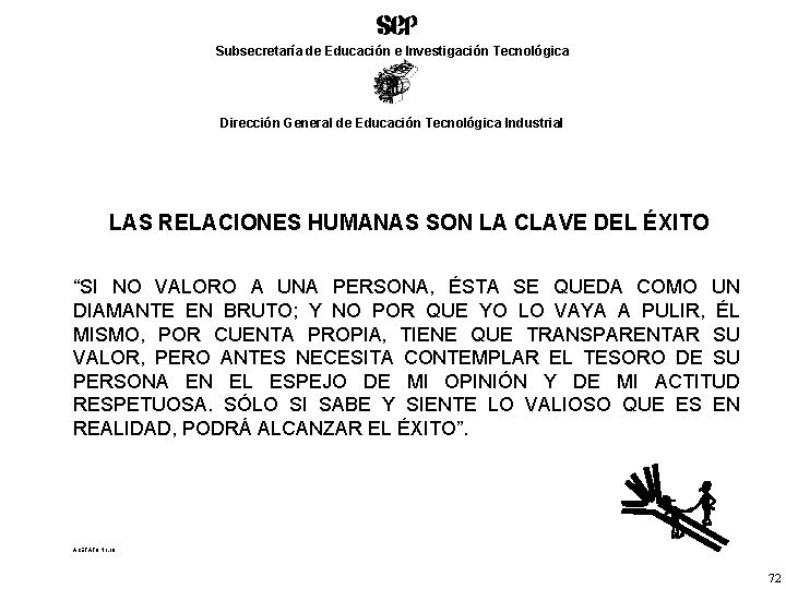 Subsecretaría de Educación e Investigación Tecnológica Dirección General de Educación Tecnológica Industrial LAS RELACIONES