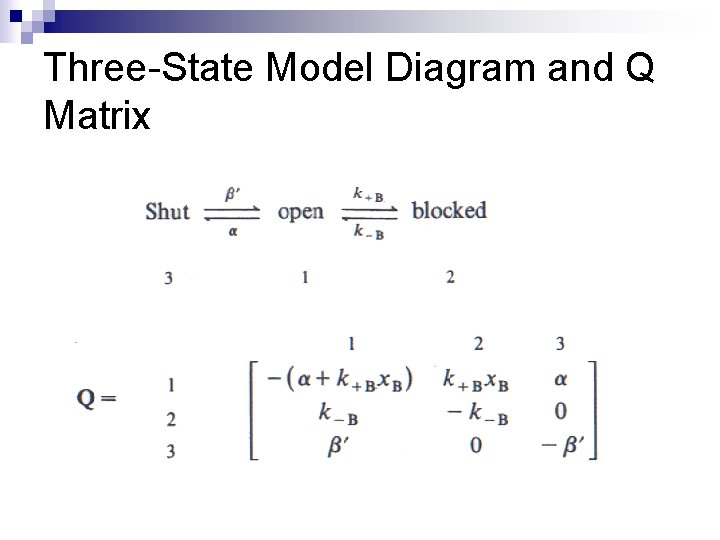 Three-State Model Diagram and Q Matrix 