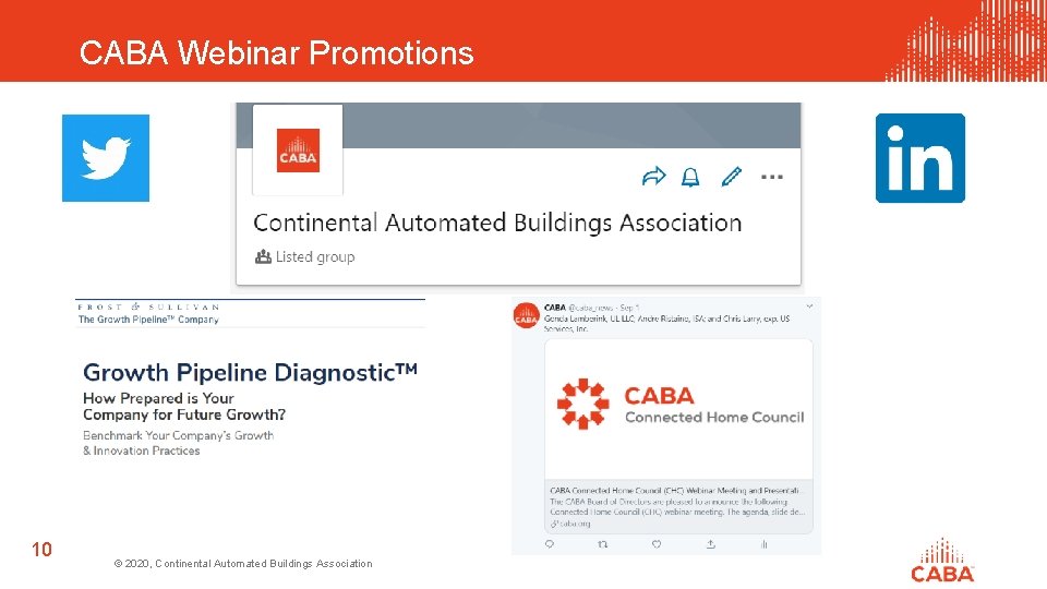 CABA Webinar Promotions 10 © 2020, Continental Automated Buildings Association 
