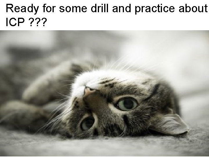Ready for some drill and practice about ICP ? ? ? 