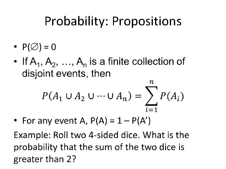 Probability: Propositions • 