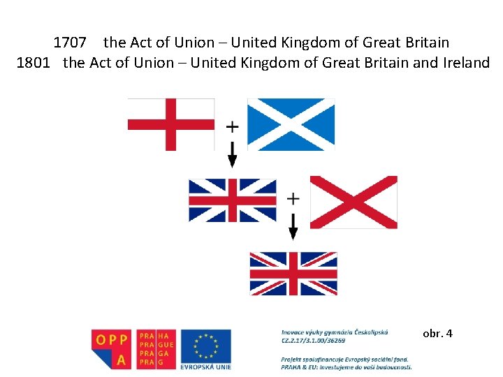 1707 the Act of Union – United Kingdom of Great Britain 1801 the Act