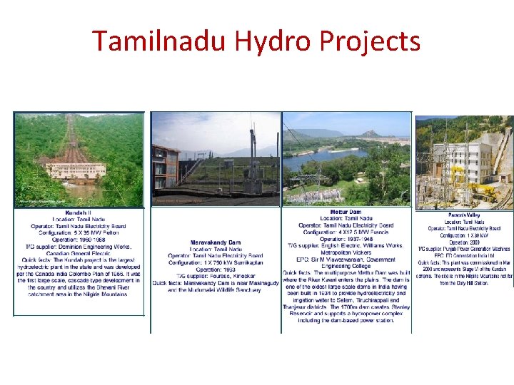 Tamilnadu Hydro Projects 