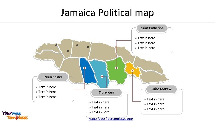Jamaica Political map Saint Catherine l l l Text in here Manchester l l