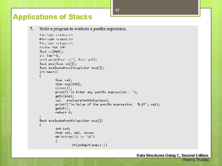 48 Applications of Stacks Data Structures Using C, Second Edition Reema Thareja 48 Applications of Stacks Data Structures Using C, Second Edition Reema Thareja