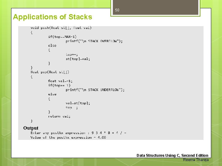50 Applications of Stacks Data Structures Using C, Second Edition Reema Thareja 50 Applications of Stacks Data Structures Using C, Second Edition Reema Thareja