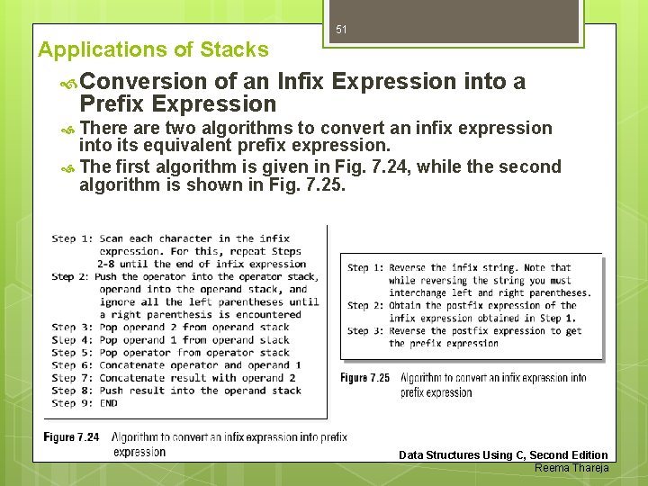 51 Applications of Stacks Conversion of an Infix Expression into a Prefix Expression There 51 Applications of Stacks Conversion of an Infix Expression into a Prefix Expression There